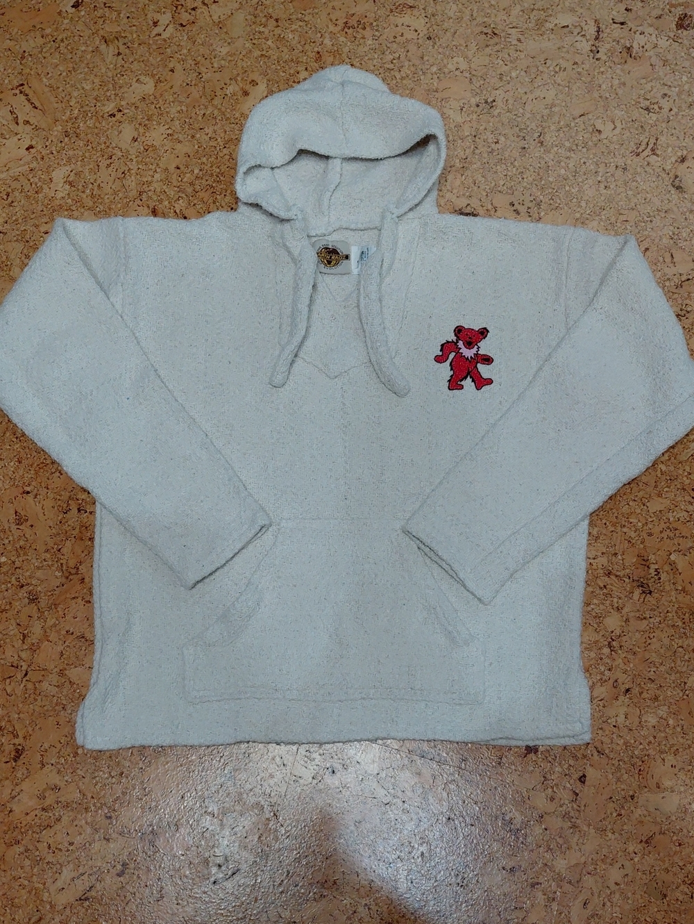 Earth Ragz Women's Off-White Cotton G.D. Dancing Bears Baha Hoodie Size L